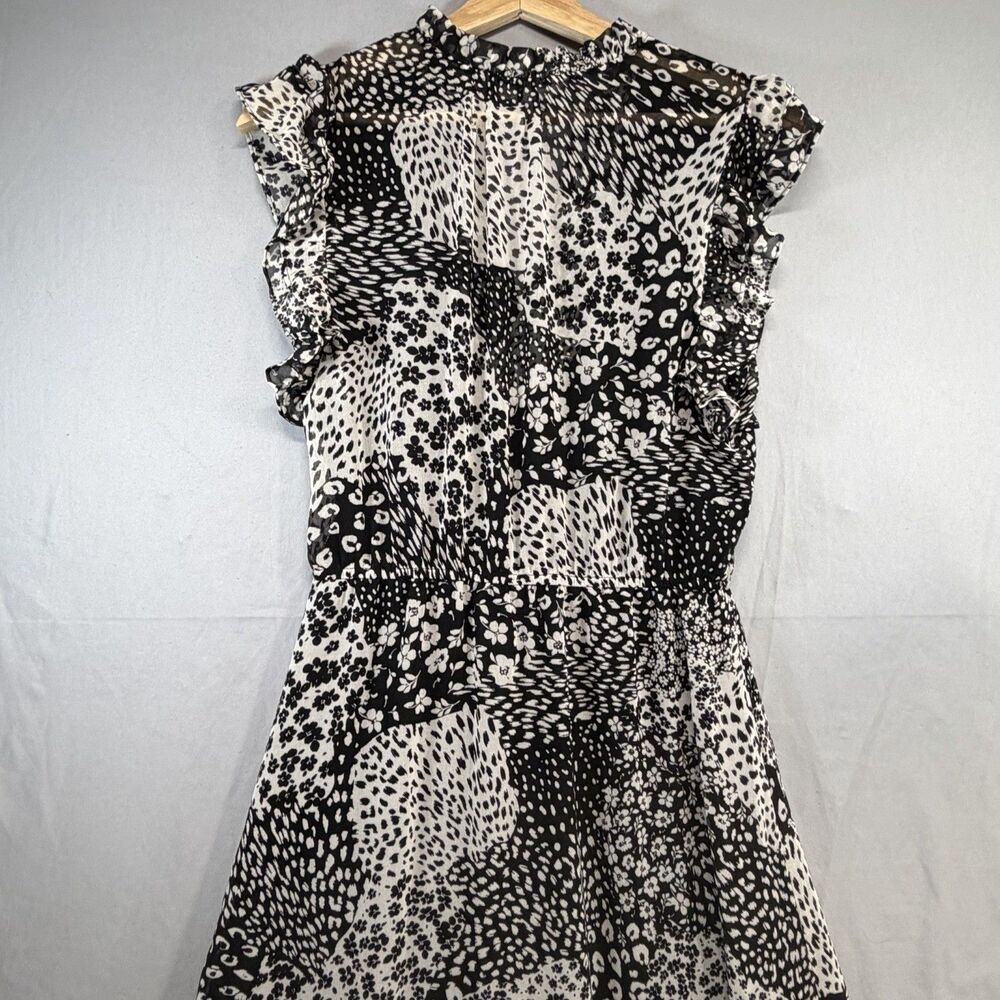 BB Dakota Steve Madden Mix Degrees Midi Dress Size Small Black White Floral EUC - Picture 6 of 8